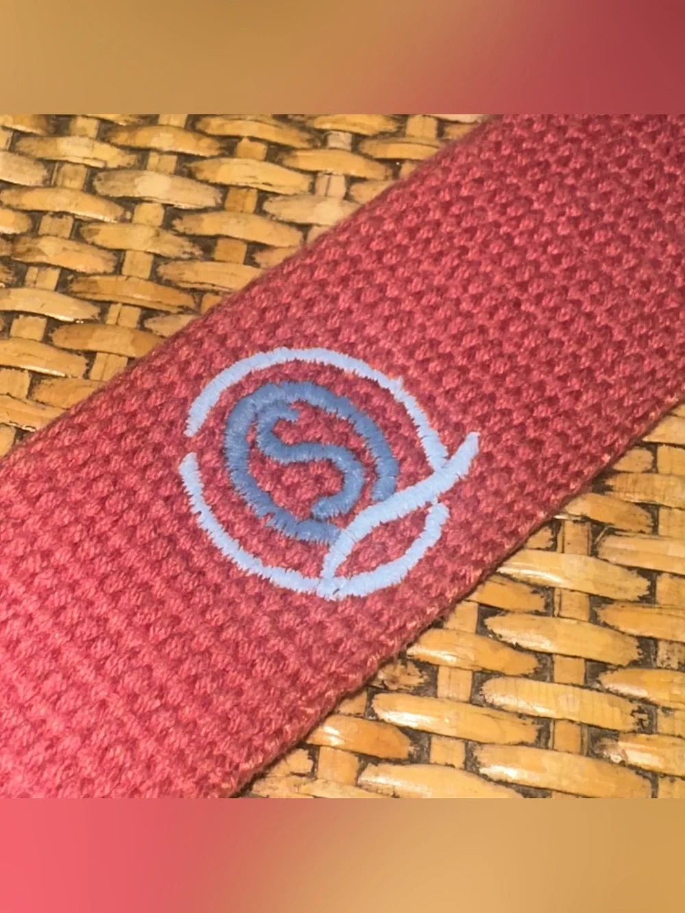 REEL POINT SHELTER ISLAND Embroidered Golf Belt Mens Size 38 Leather Preppy Pink